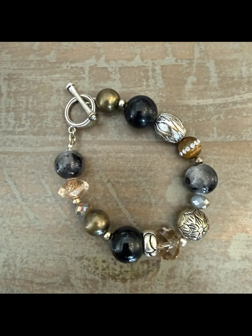 Crown Trifari Beaded Layered Fall set Colors Silver Tone Set Necklace & Bracelet